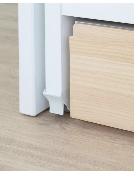 Letto estraibile e cassetti compatto legno naturale Lineare