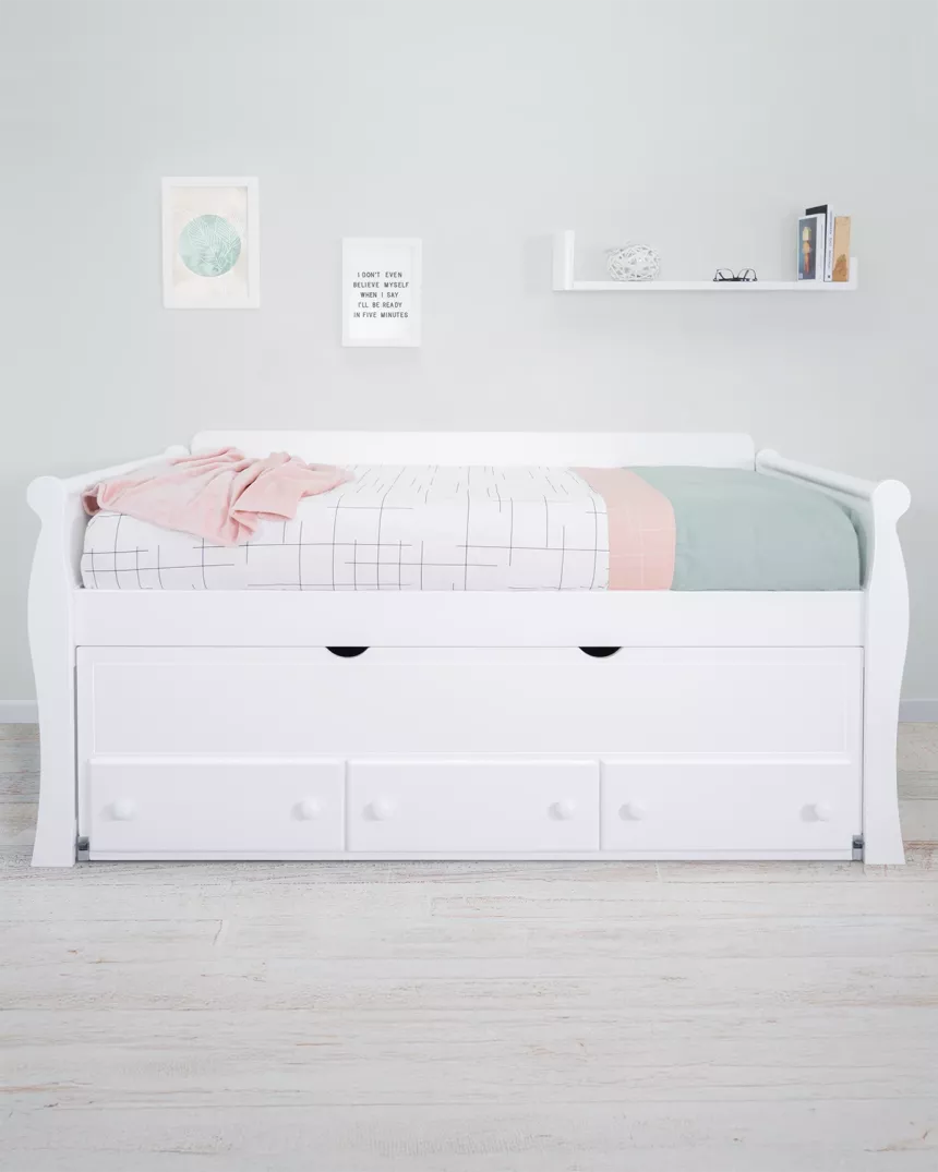 Letto con letto estraibile e cassetti Gondola - Consegna gratuita