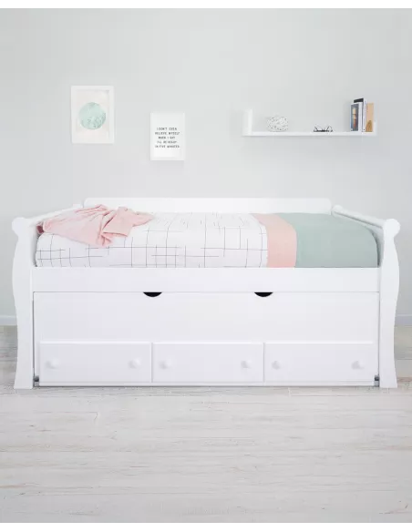 Letto con letto estraibile e cassetti Gondola - Consegna gratuita