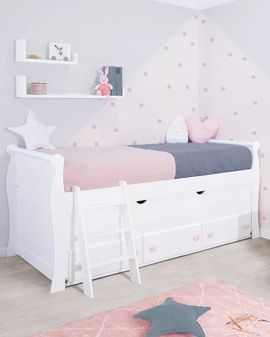 Letto con letto estraibile e cassetti Gondola - Consegna gratuita