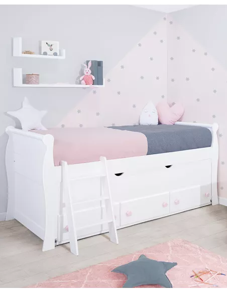 Letto con letto estraibile e cassetti Gondola - Consegna gratuita