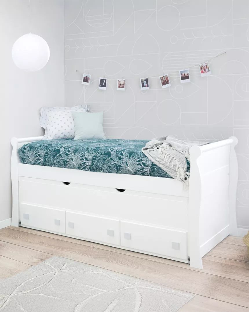 Letto con letto estraibile e cassetti Gondola - Consegna gratuita