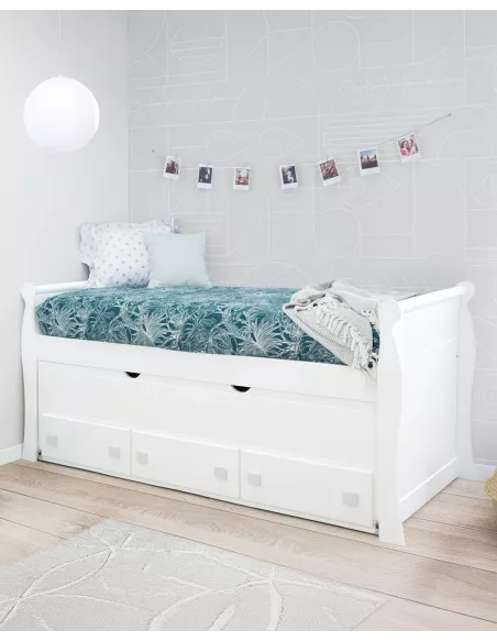 Letto con letto estraibile e cassetti Gondola - Consegna gratuita