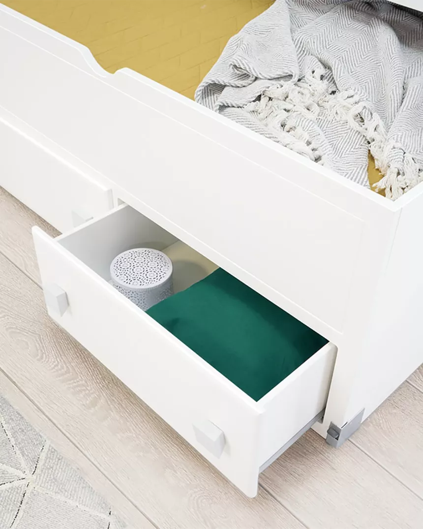 Letto con letto estraibile e cassetti Gondola - Consegna gratuita