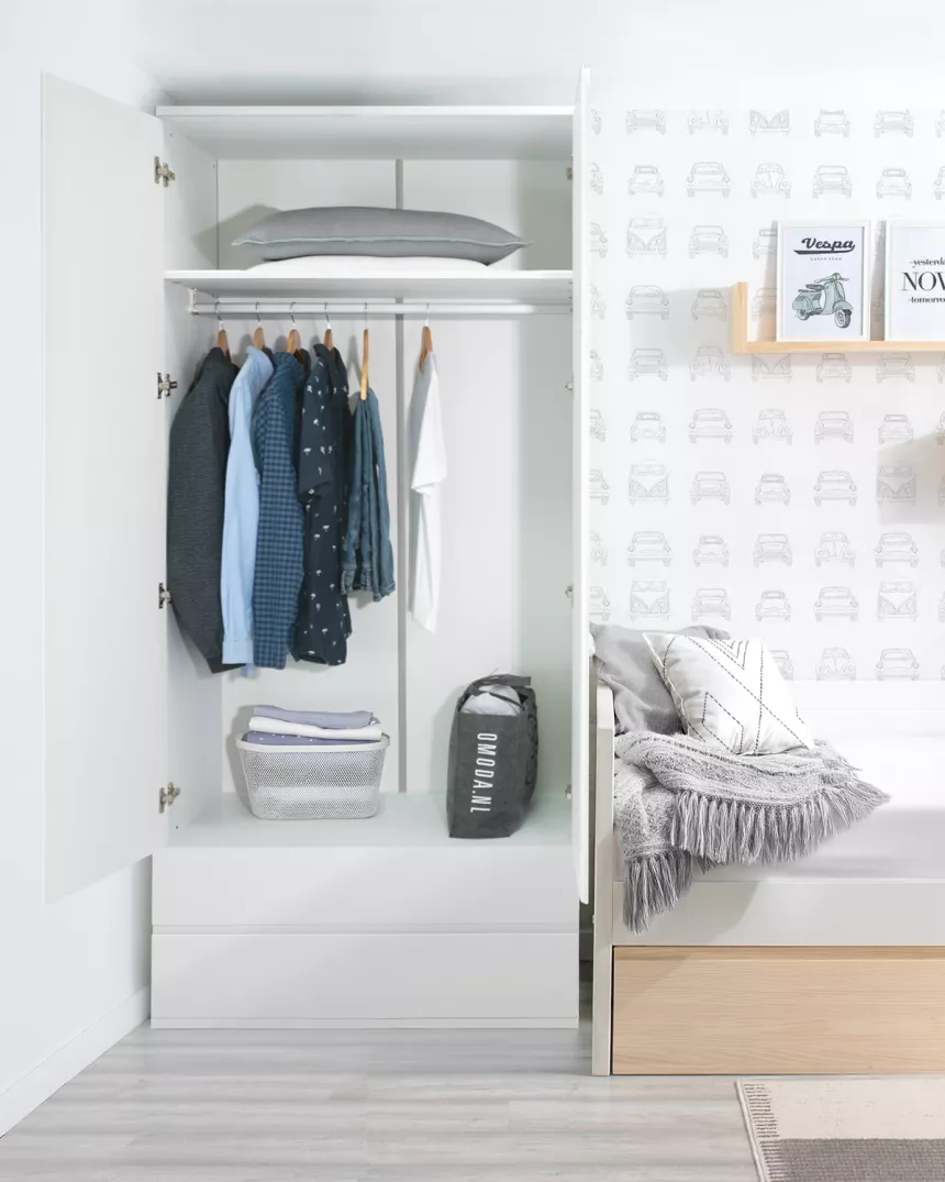 Armadio 2 ante con cassetti per ragazzi Lineare 2