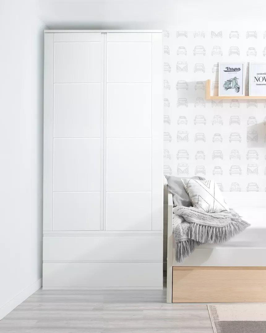 Armadio 2 ante con cassetti per ragazzi Lineare