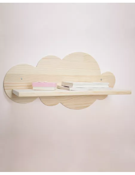 Mensola Nuvola piccola in legno naturale