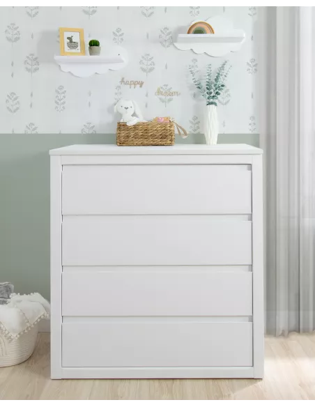 Comò 4 cassetti Lineare bianco