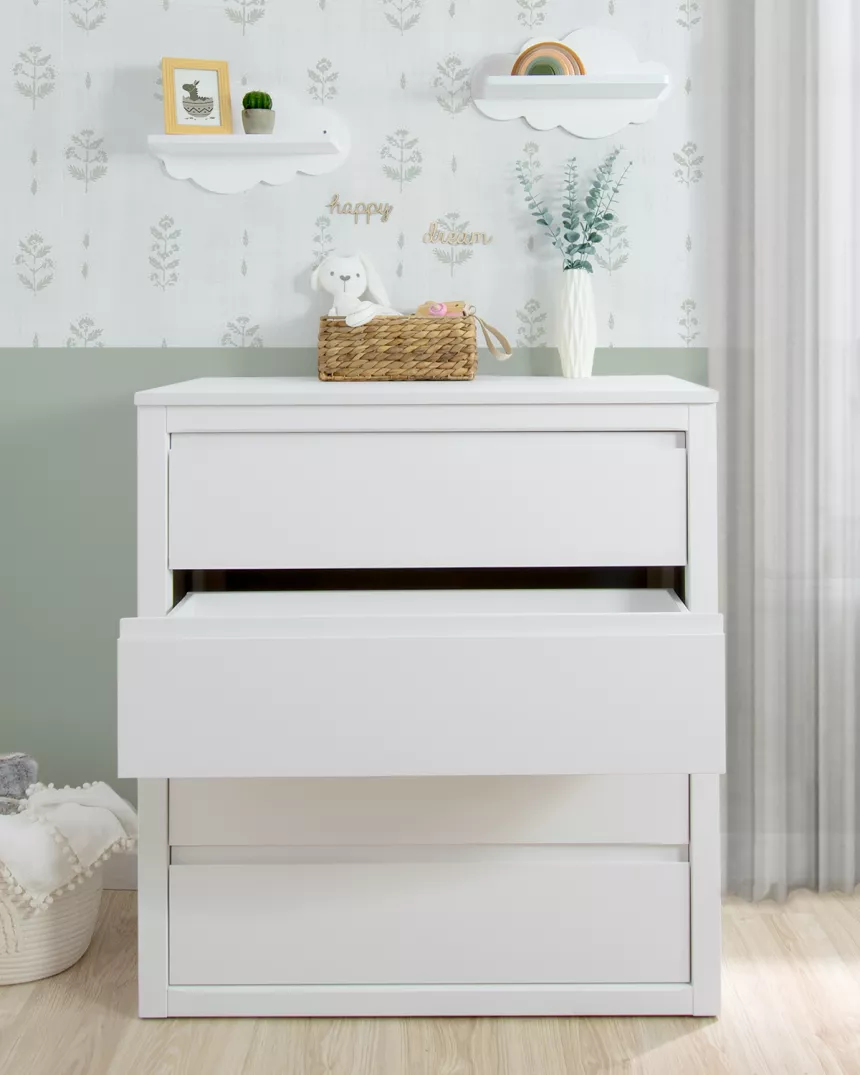 Comó 4 cassetti Lineare bianco - Consegna gratuita