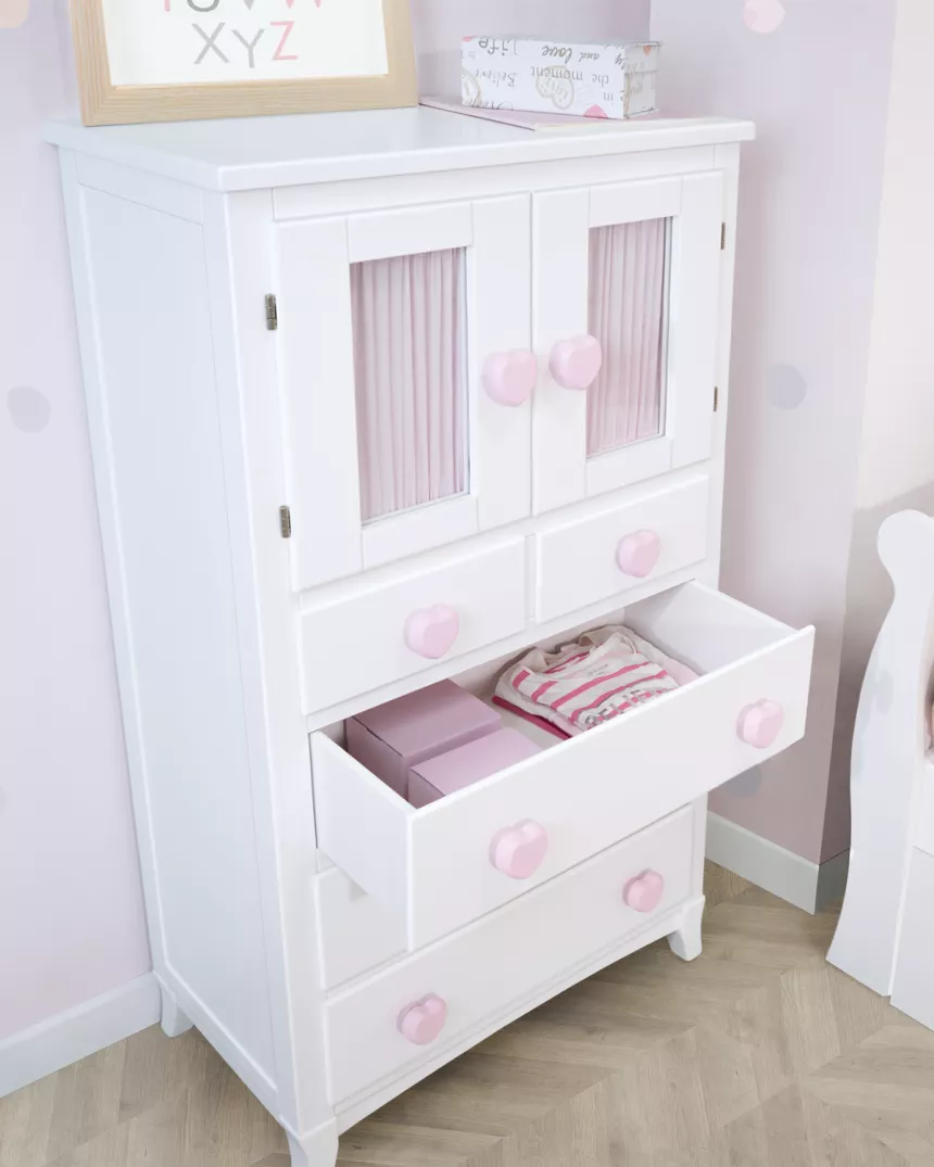 Cassettiera settimino con ante e tende - Consegna gratuita