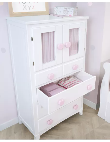 Cassettiera settimino con ante e tende - Consegna gratuita