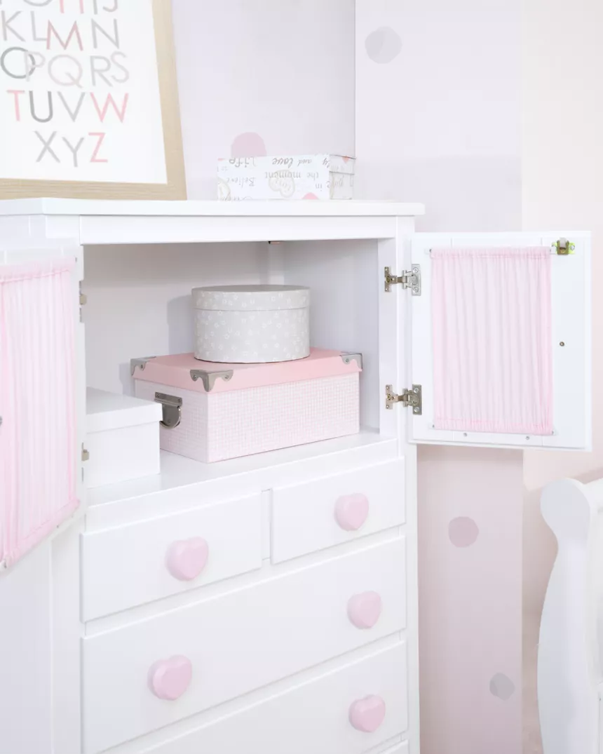 Cassettiera settimino con ante e tende - Consegna gratuita