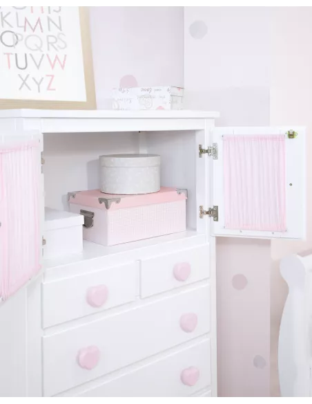 Cassettiera settimino con ante e tende - Consegna gratuita