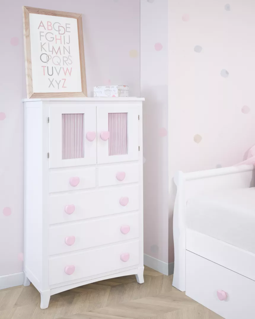 Cassettiera settimino con ante e tende - Consegna gratuita