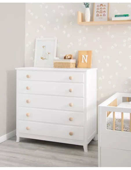 Comò 5 cassetti con piedi