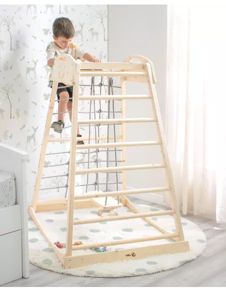 Torre da gioco con arrampicata e altalena