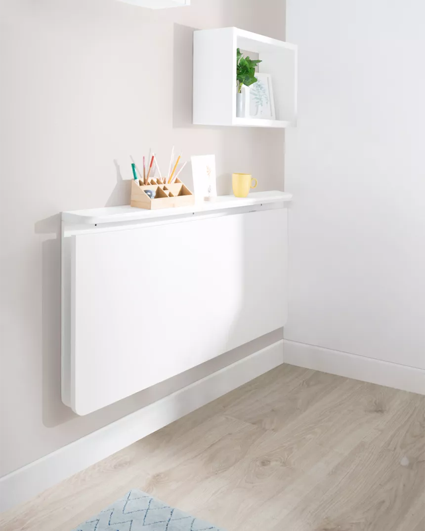 Scrivania a muro pieghevole bianco - Consegna gratuita