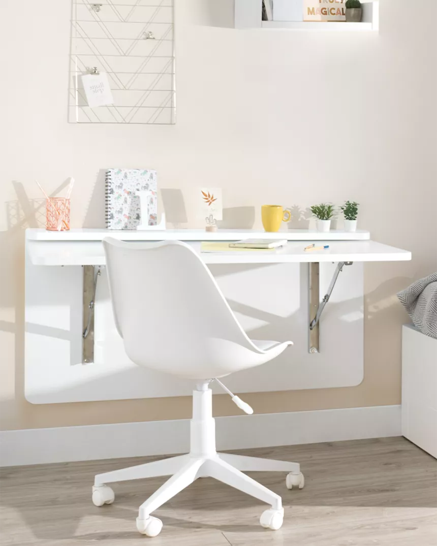 Scrivania a muro pieghevole bianco - Consegna gratuita
