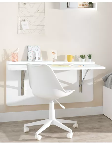 Scrivania a muro pieghevole bianco - Consegna gratuita