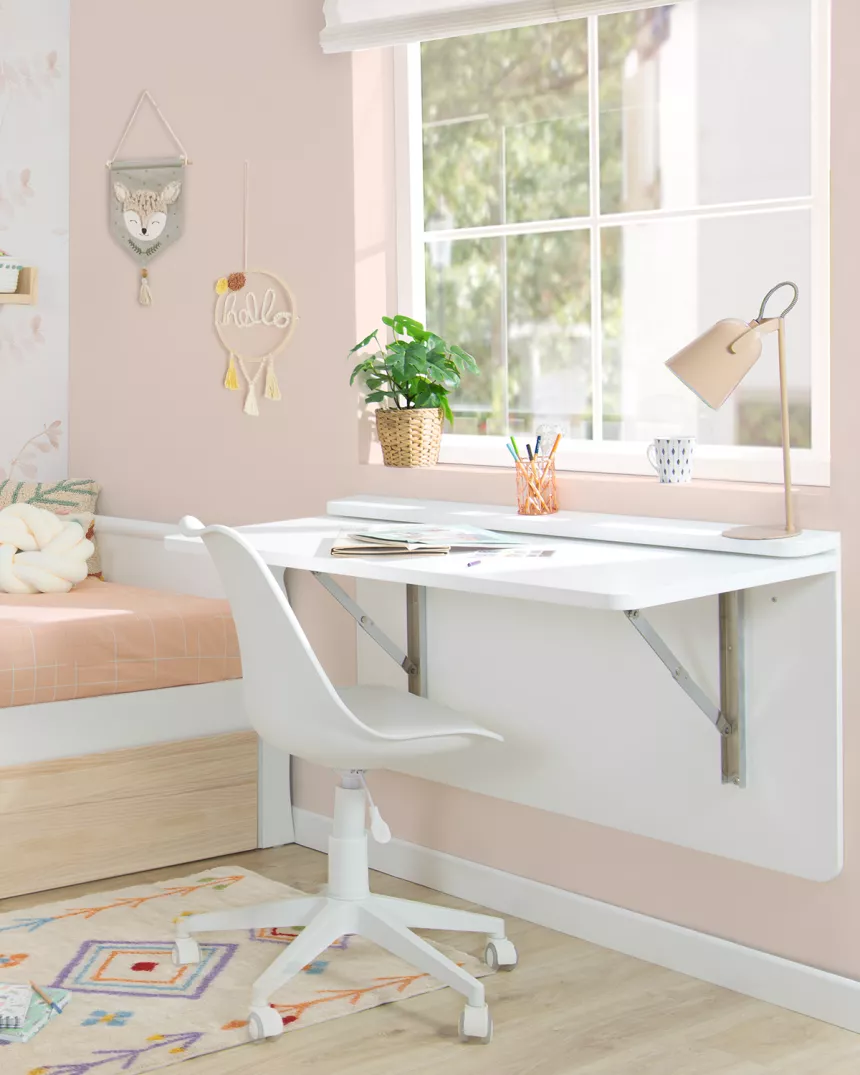 Scrivania a muro pieghevole bianco - Consegna gratuita