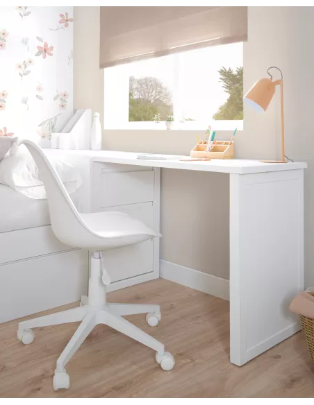 Scrivania con cassettiera imbotitta