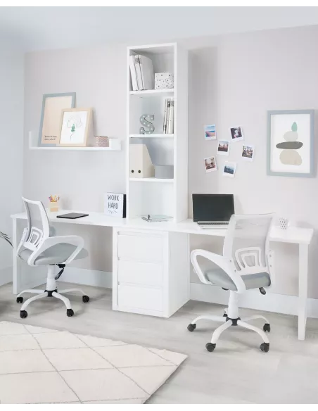 Scrivania doppia con cassettiera. Lineare