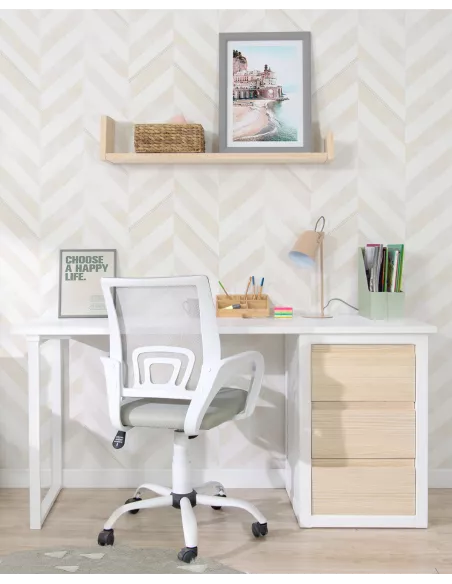 Scrivania con cassettiera e gamba in metallo - Consegna gratuita