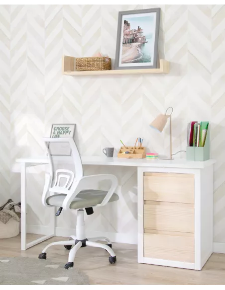 Scrivania con cassettiera e gamba in metallo - Consegna gratuita