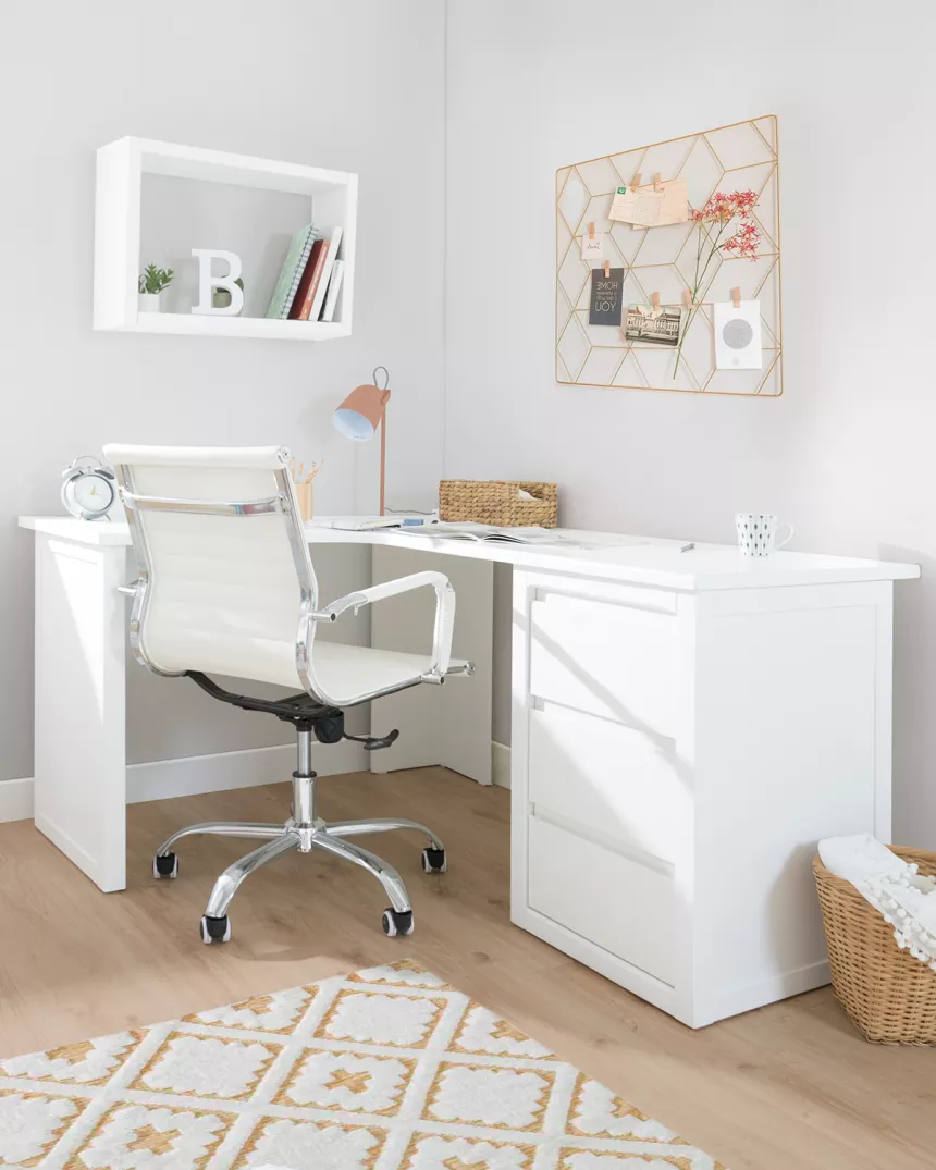 Scrivania ad angolo con cassettiera per ragazzi-Lineare 2