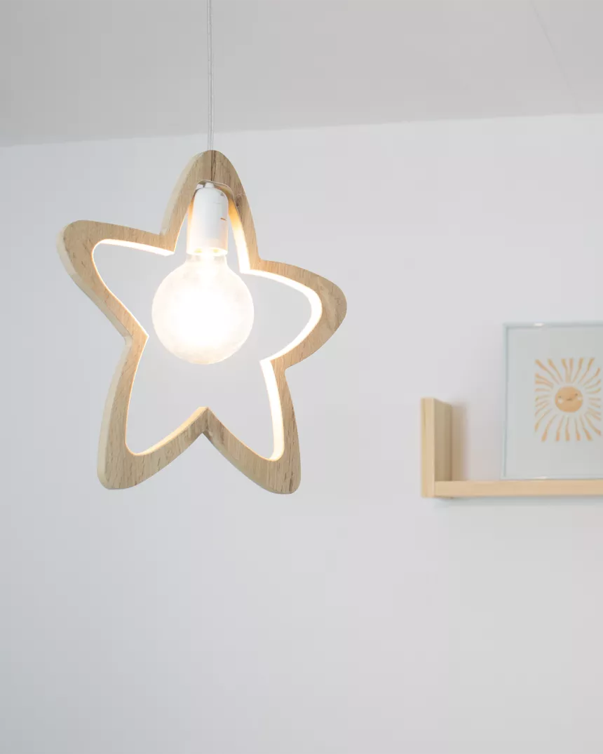 Lampada a sospensione stella basic - finitura Betulla