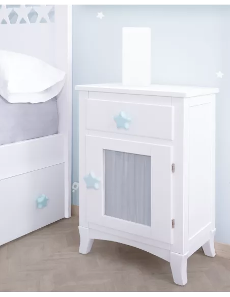 Comodino con anta e tenda - Consegna gratuita