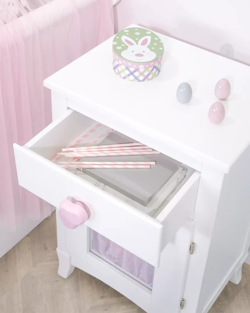 Comodino con anta e tenda - Consegna gratuita