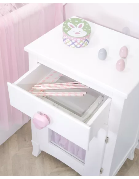 Comodino con anta e tenda - Consegna gratuita