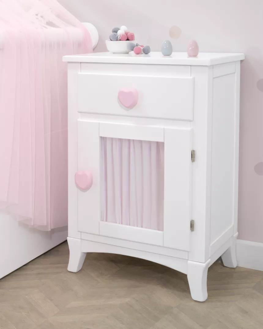 Comodino con anta e tenda - Consegna gratuita