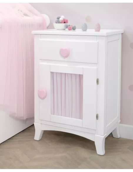 Comodino con anta e tenda - Consegna gratuita