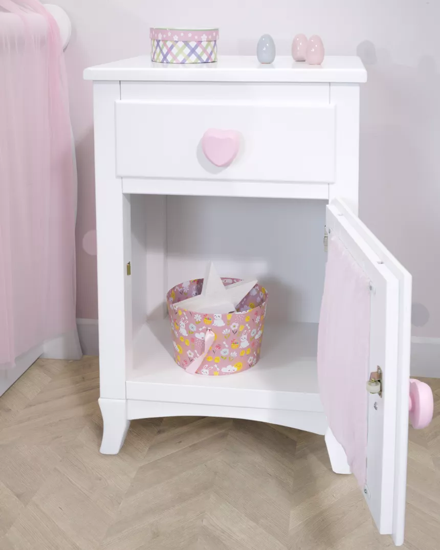 Comodino con anta e tenda - Consegna gratuita