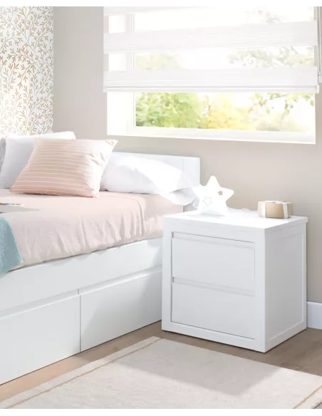 Comodino 2 cassetti. Lineare