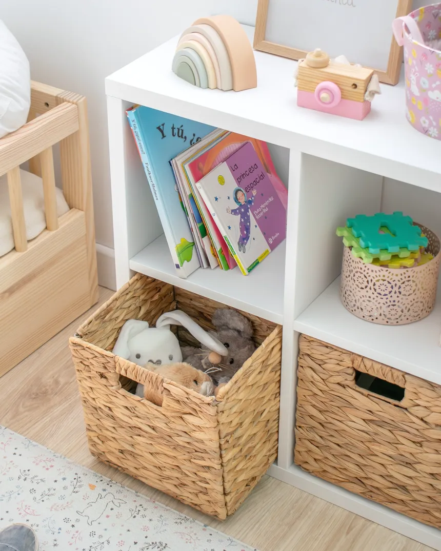 Libreria a scaffale con 2 cesti portaoggetti - Consegna gratuita 2