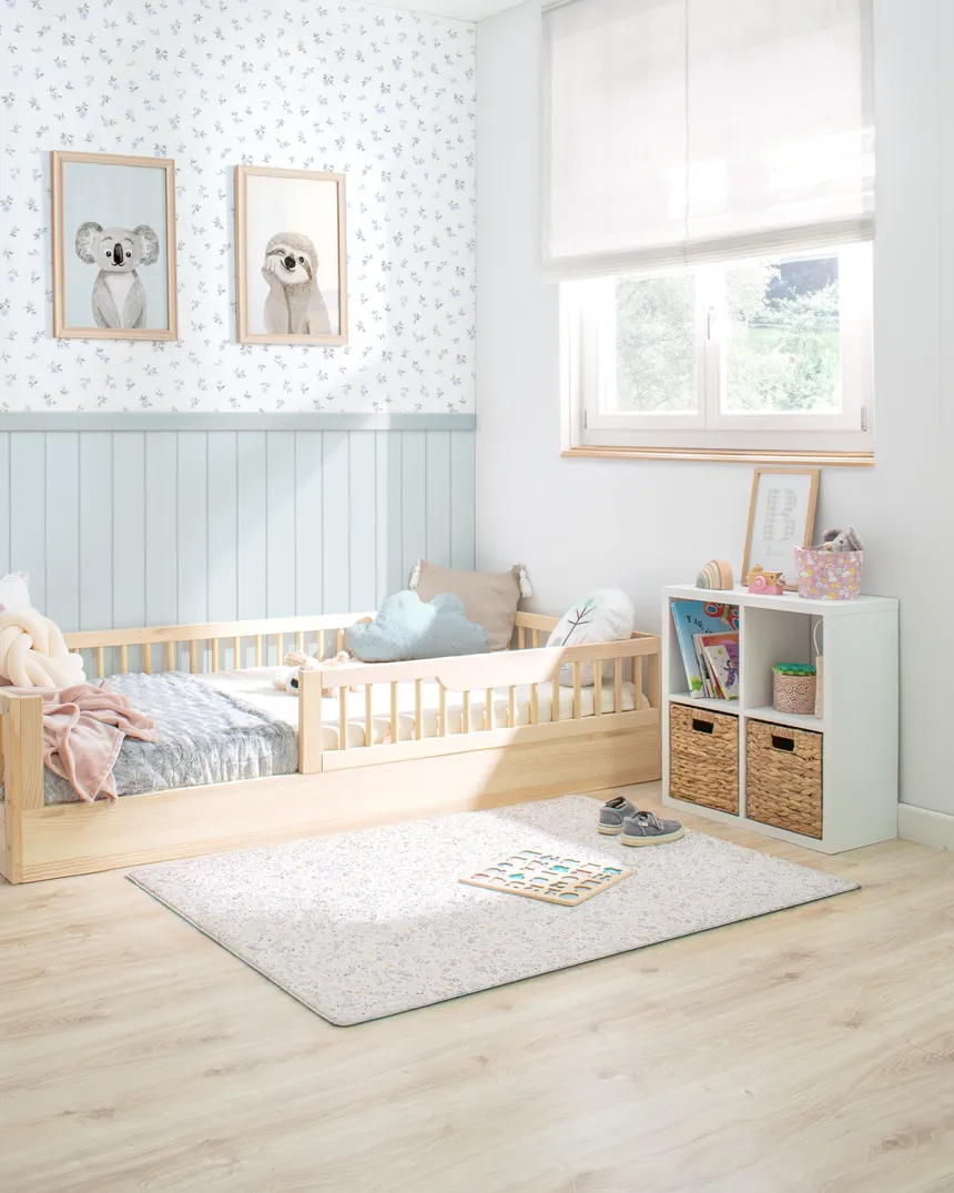 Libreria a scaffale con 2 cesti portaoggetti - Consegna gratuita