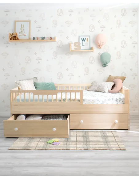 Kit evolutivo in legno naturale per letto Montessori Sofia