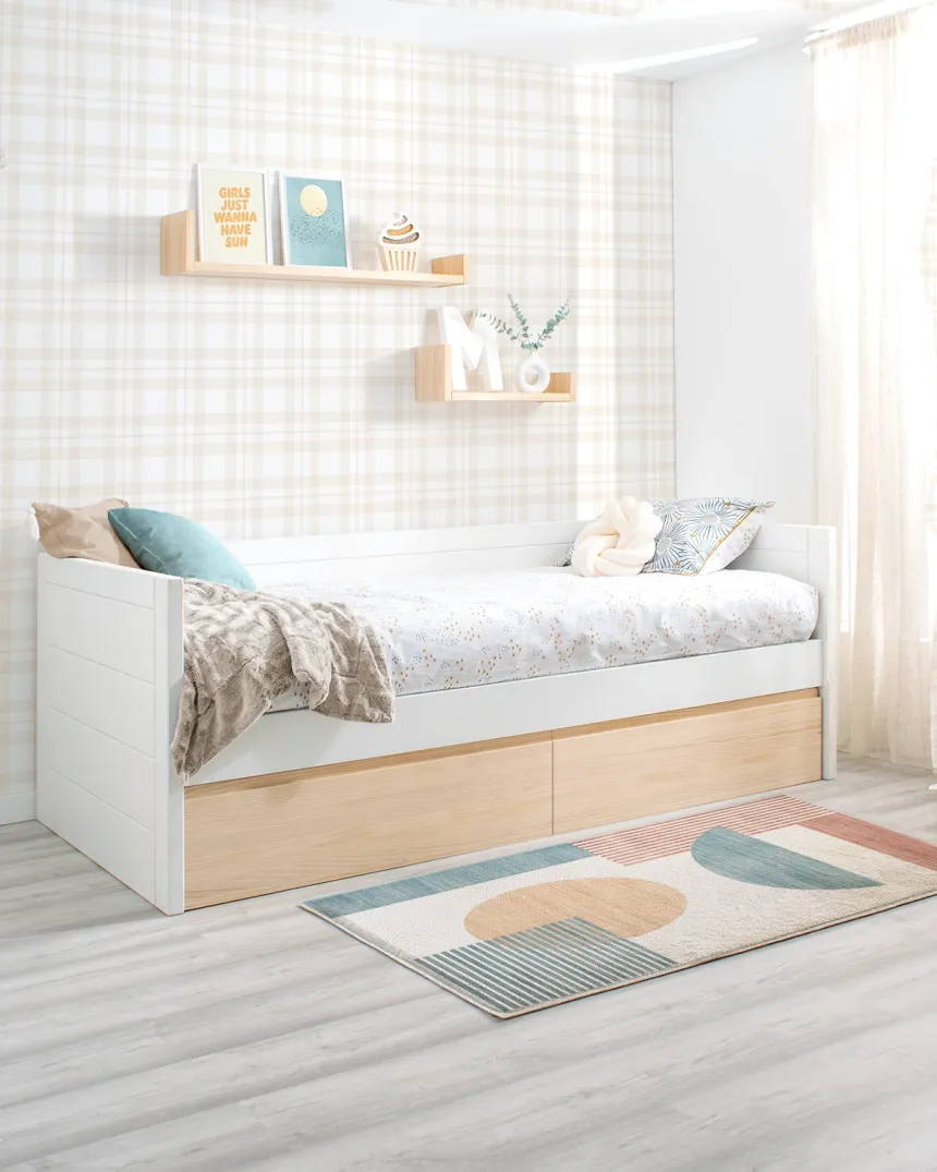 Letto con cassetti lineare nordico - Consegna gratuita