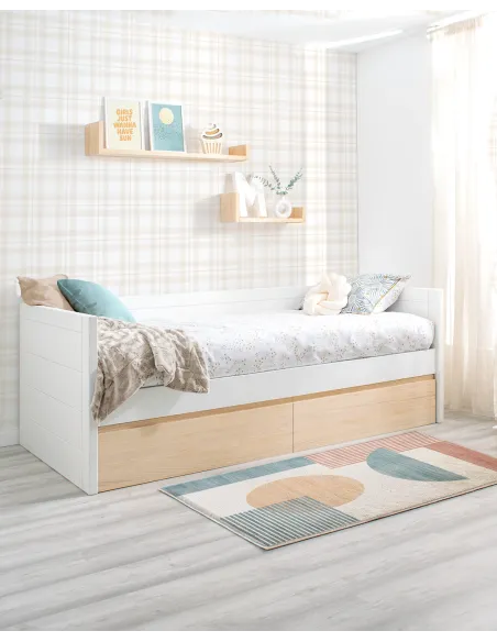 Letto con cassetti lineare nordico - Consegna gratuita