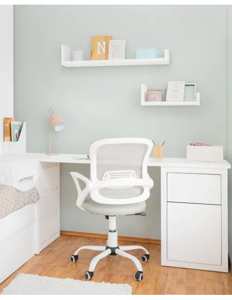 Scrivania con cassettiera imbotitta e cassettiera Lineare