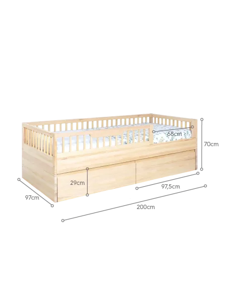 PACCHETTO Letto Montessori Sofia + kit evolutivo Naturale