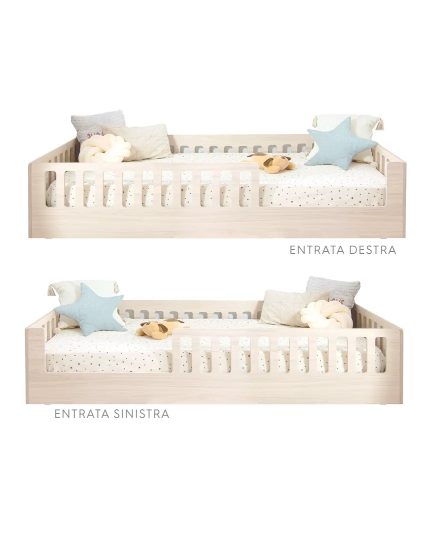 Letto Montessori Creta con barriera di sicurezza – Autonomia e qualità