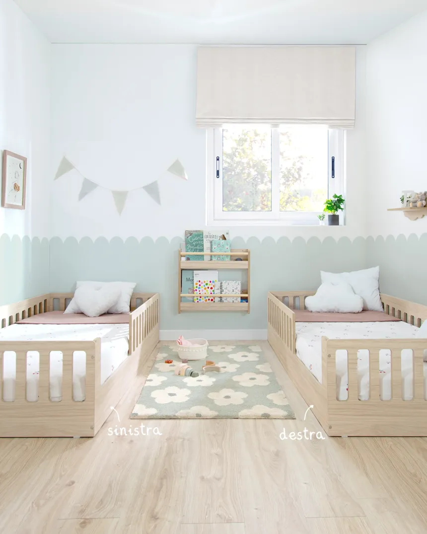 Letto Montessori Creta con barriera di sicurezza – Autonomia e qualità