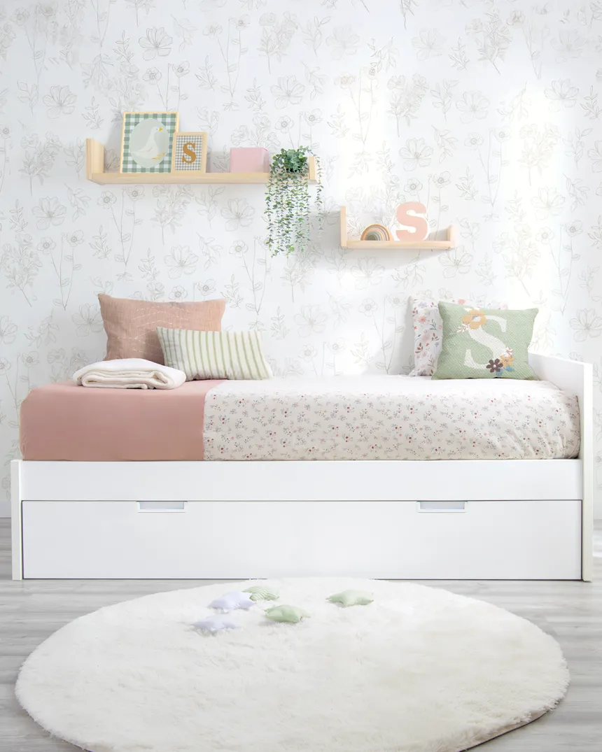 Letto estraibile laminato bianco 90x190 pediera bassa