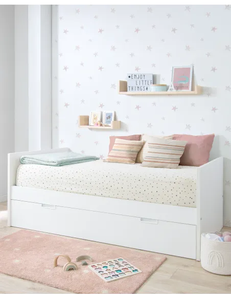 Letto estraibile laminato bianco 90x190 - Consegna rapida