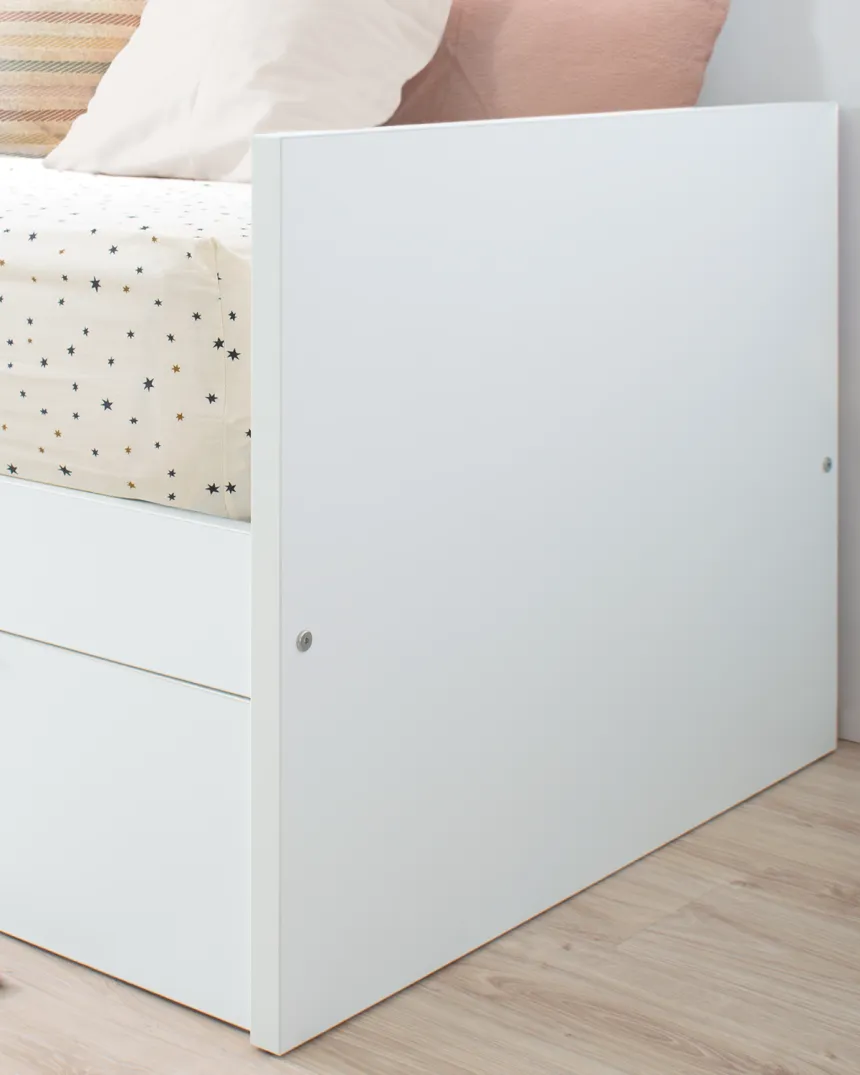 Letto estraibile laminato bianco 90x190 - Consegna rapida