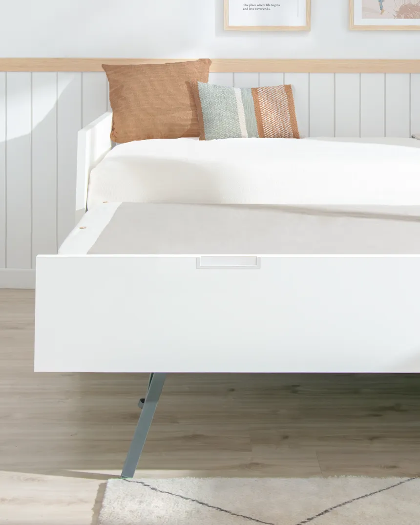Letto estraibile laminato bianco 90x190 - Consegna rapida